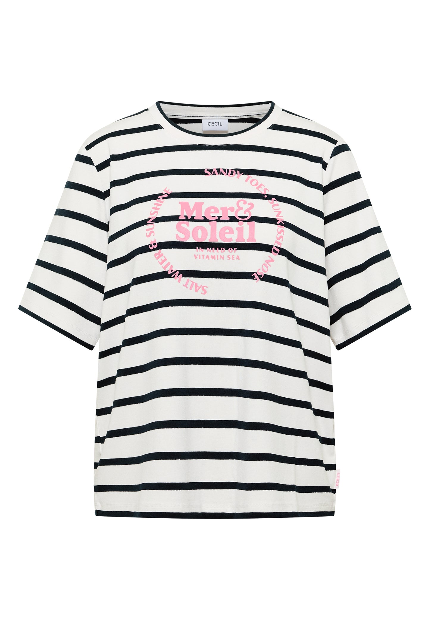 Kurzarm Shirt mit Rundhals und Streifen