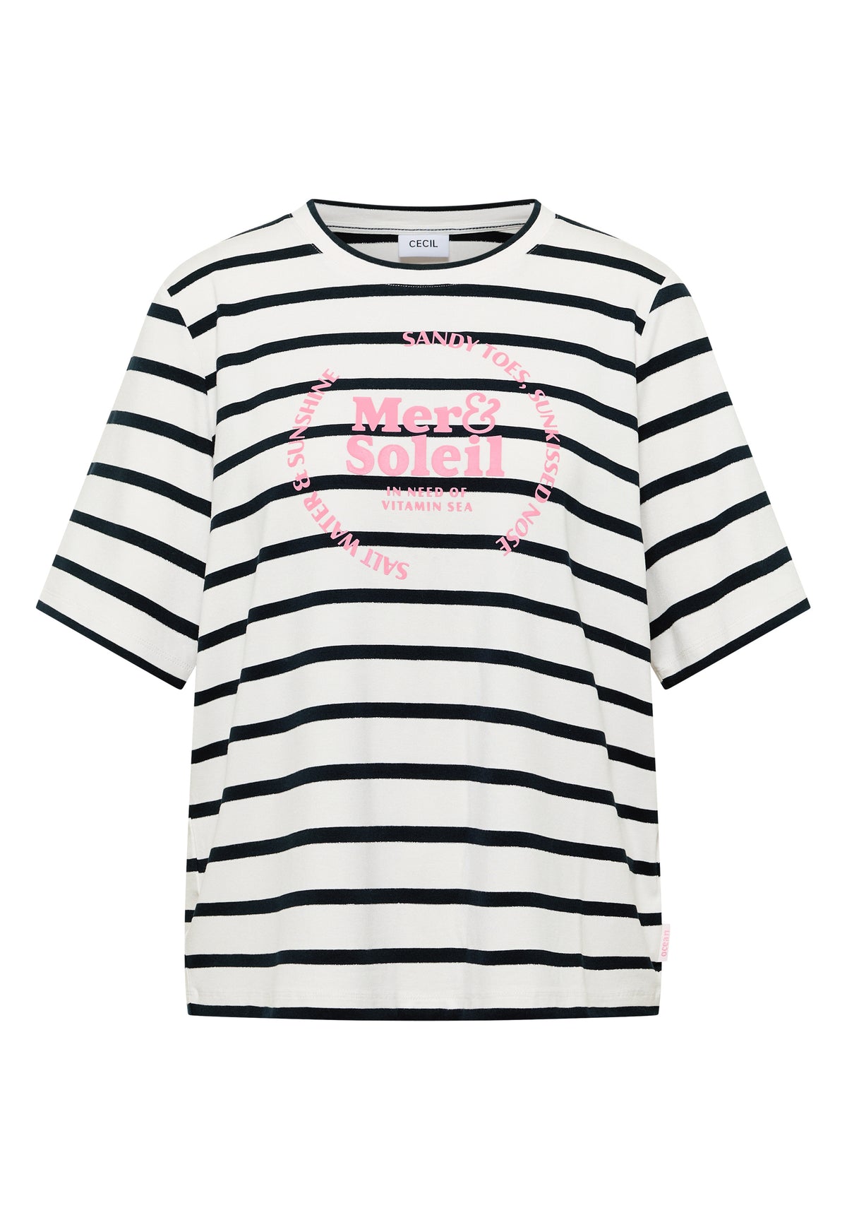 Kurzarm Shirt mit Rundhals und Streifen