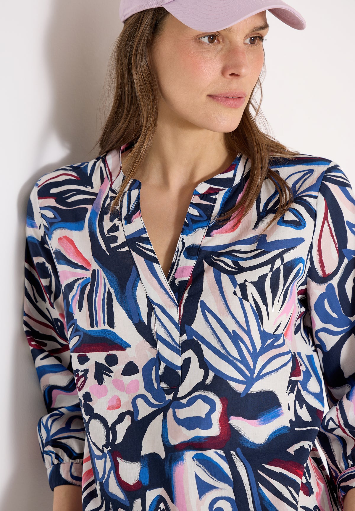 3/4-Arm Bluse mit Multicolor Print