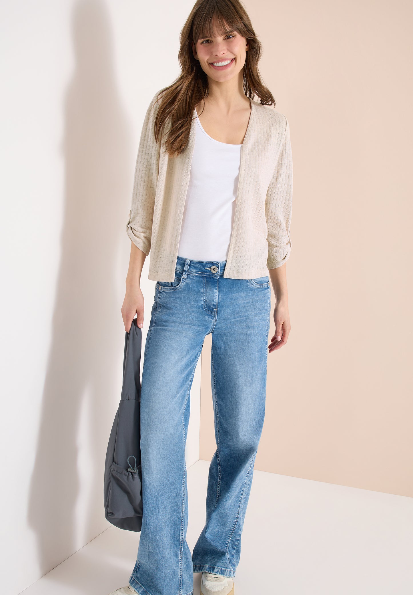 3/4-Arm Jacke in Strick-Optik