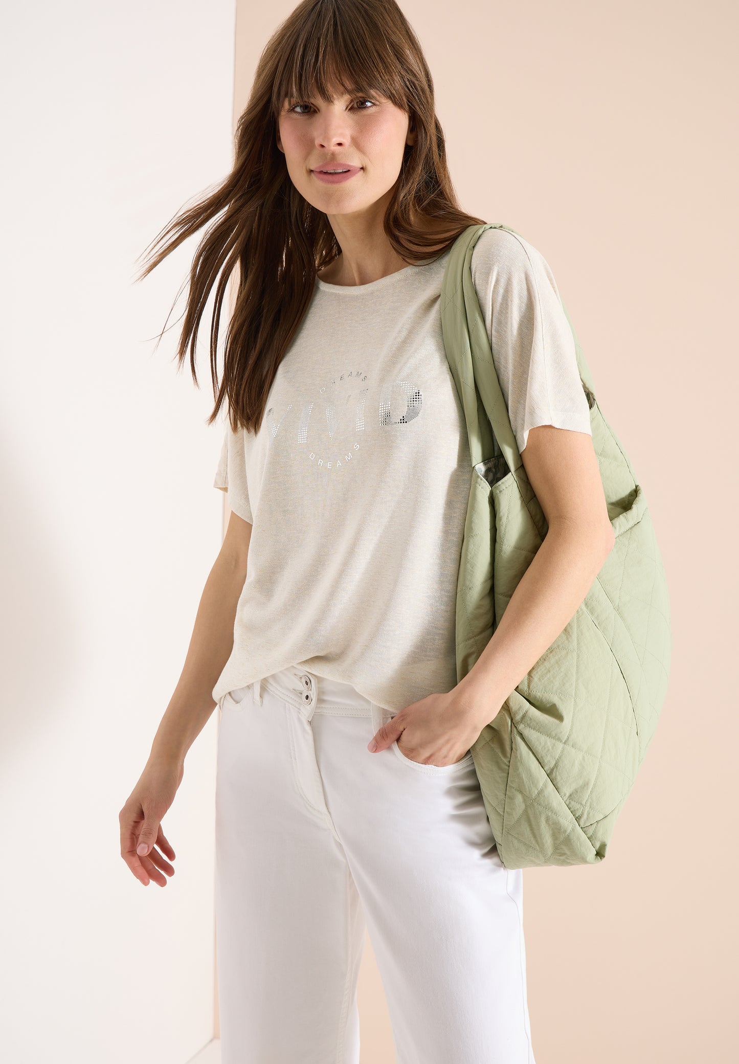 Dropped Shoulder Shirt in Leinen-Optik