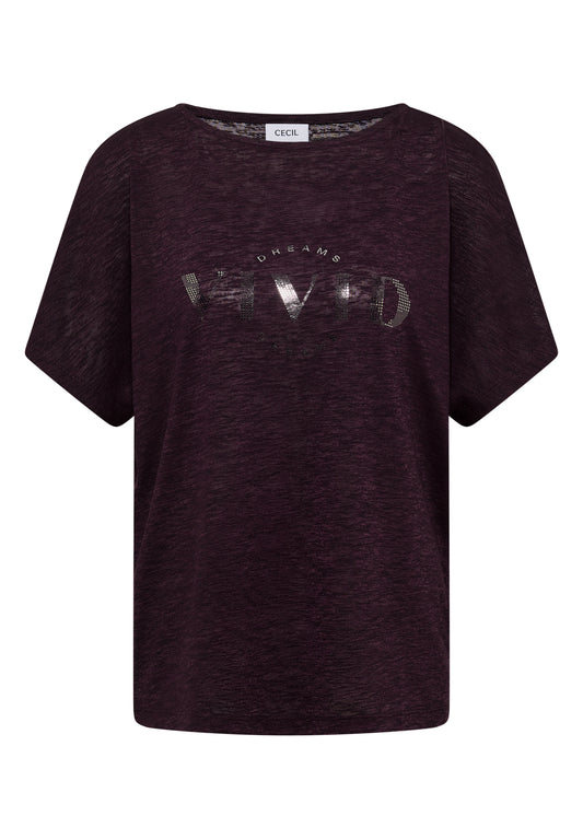 Dropped Shoulder Shirt in Leinen-Optik