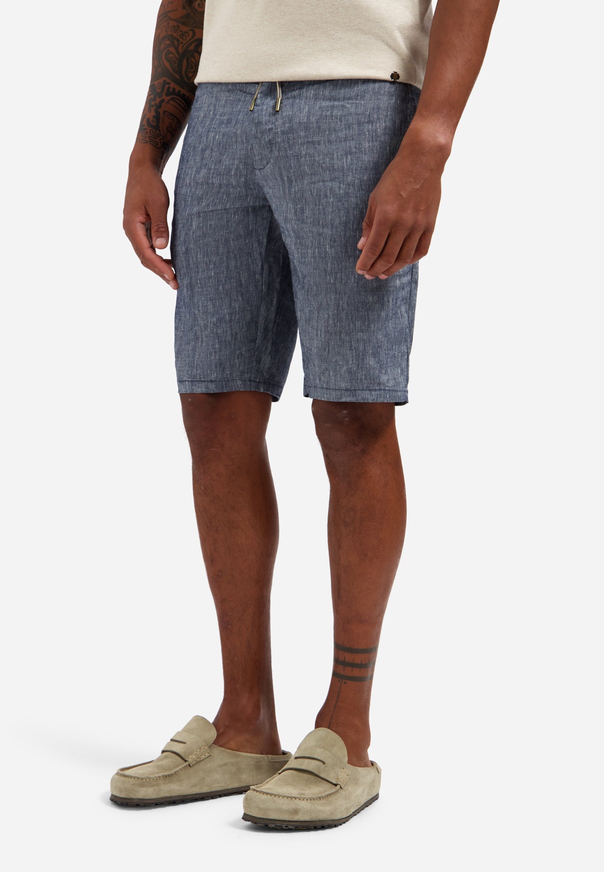 Short Chino With Linen