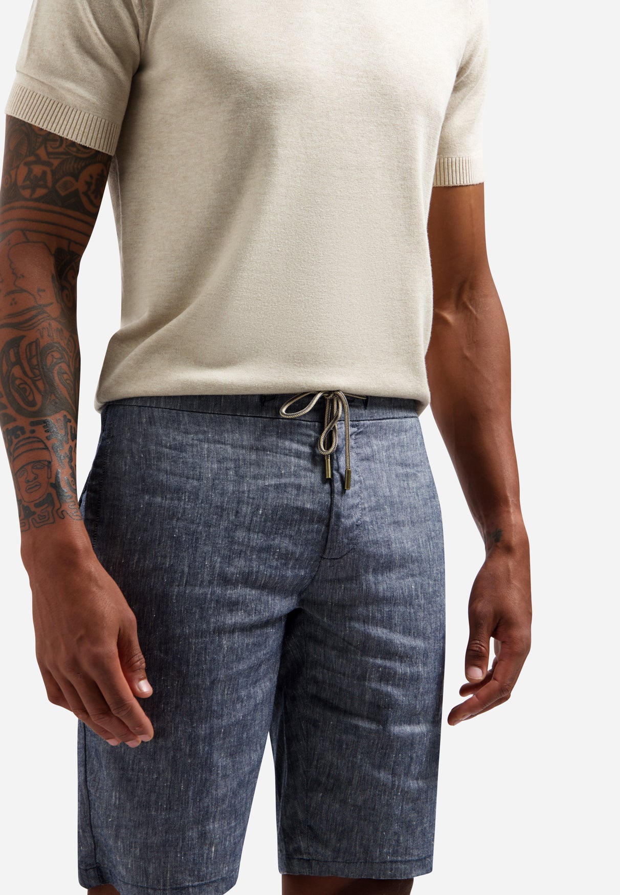 Short Chino With Linen