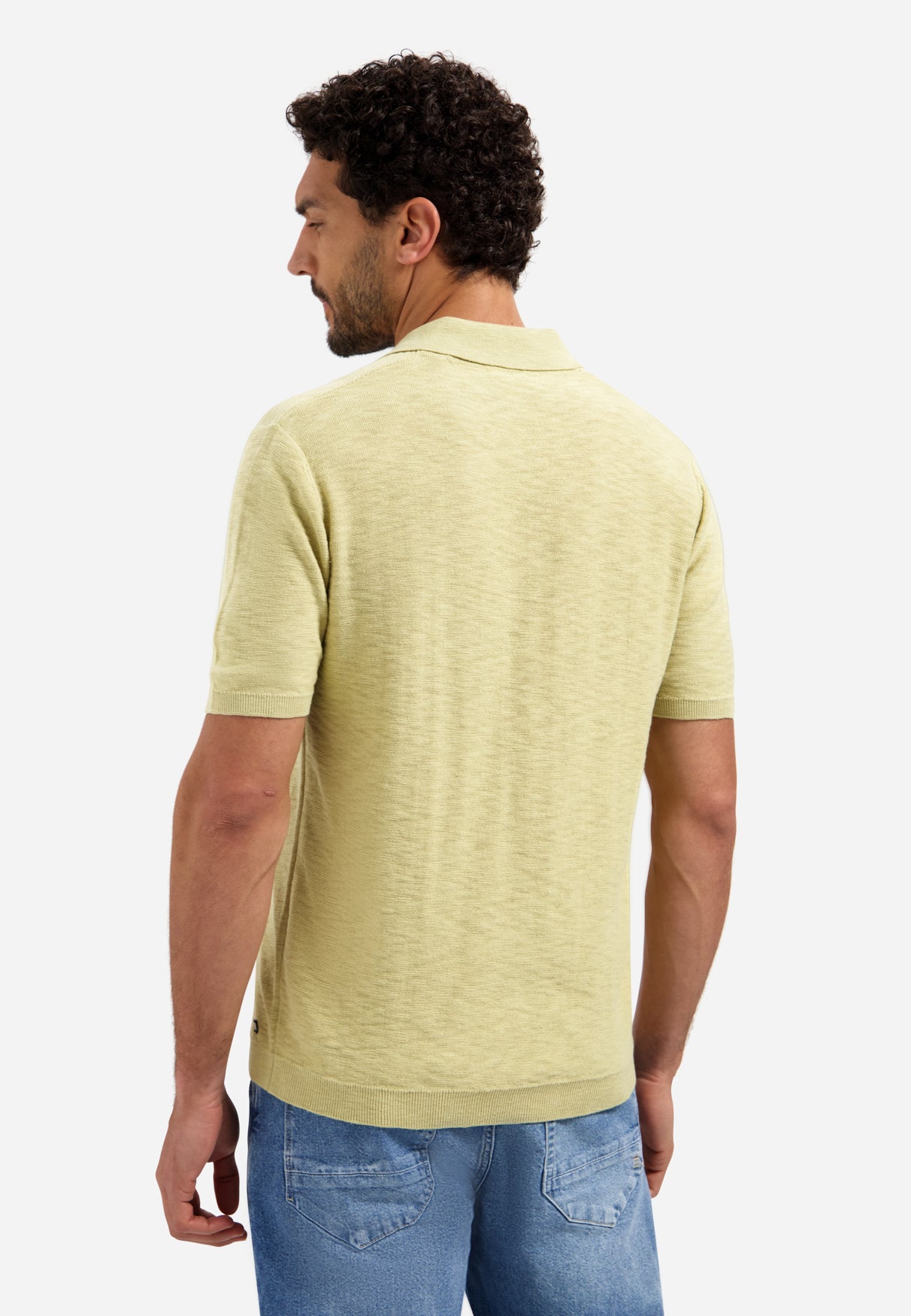 Pullover Short Sleeve V-Polo Slub