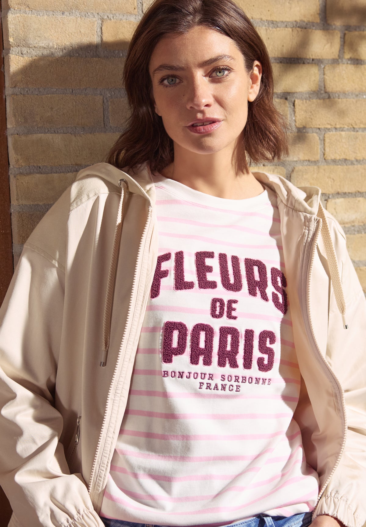 3/4-Arm Shirt mit Wording Artwork