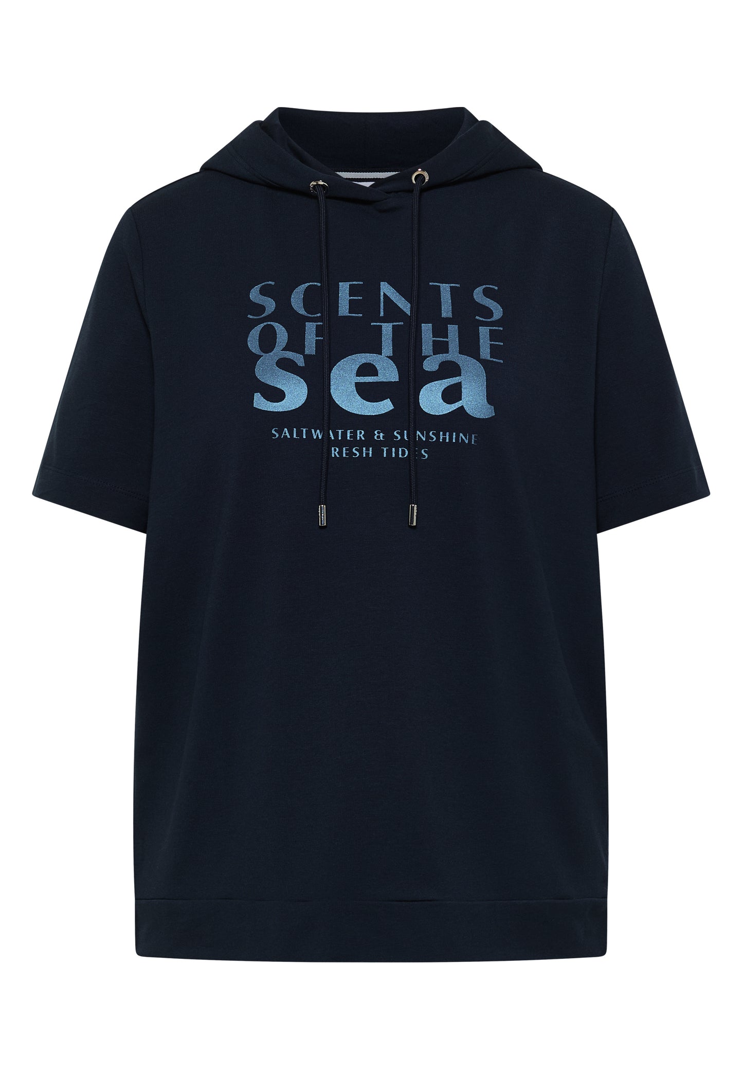 Kurzarm Shirt mit Kapuze und Wording