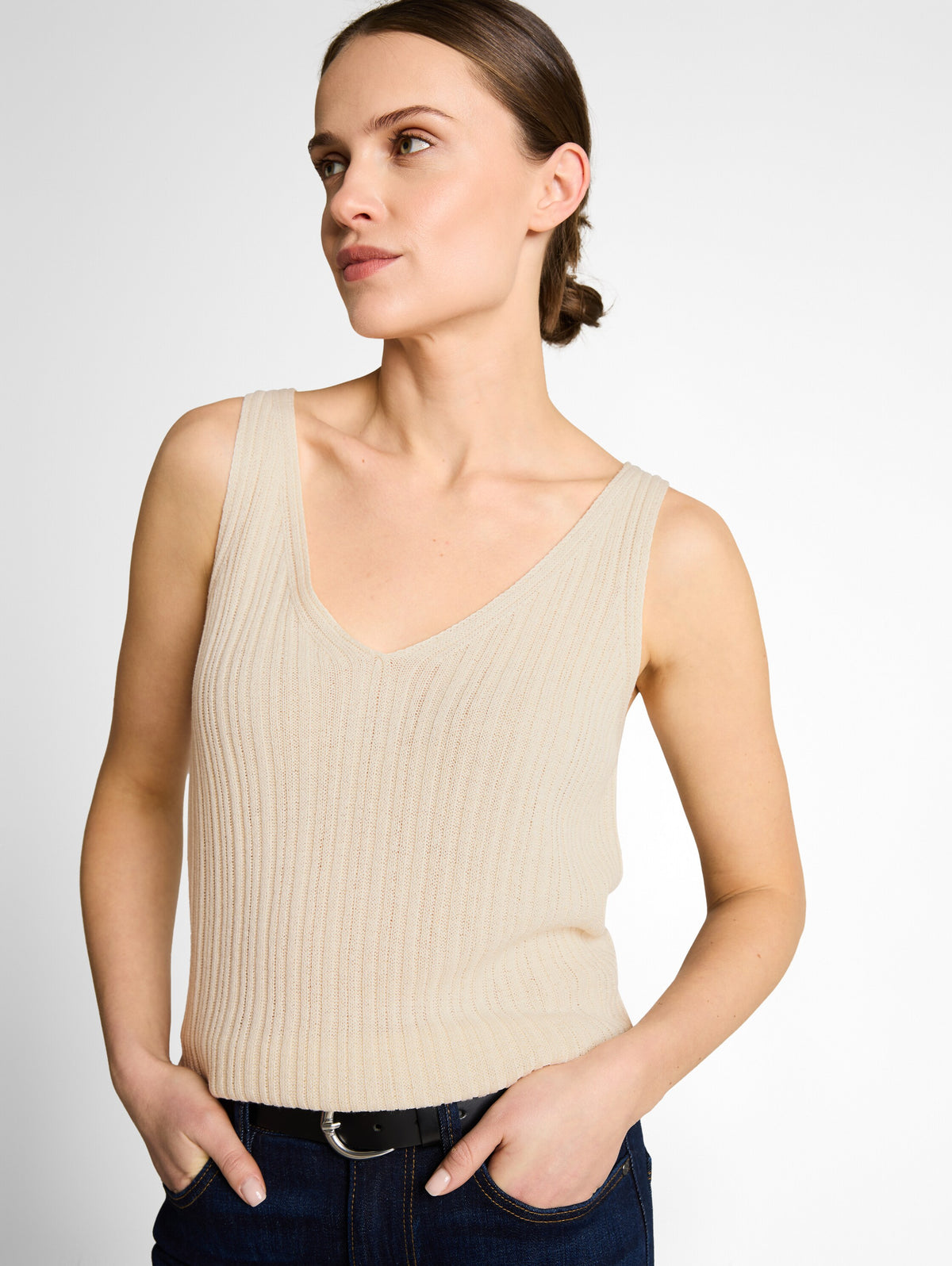 Stricktop mit V-Ausschnitt