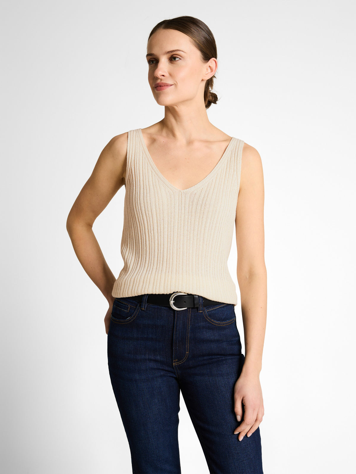 Stricktop mit V-Ausschnitt