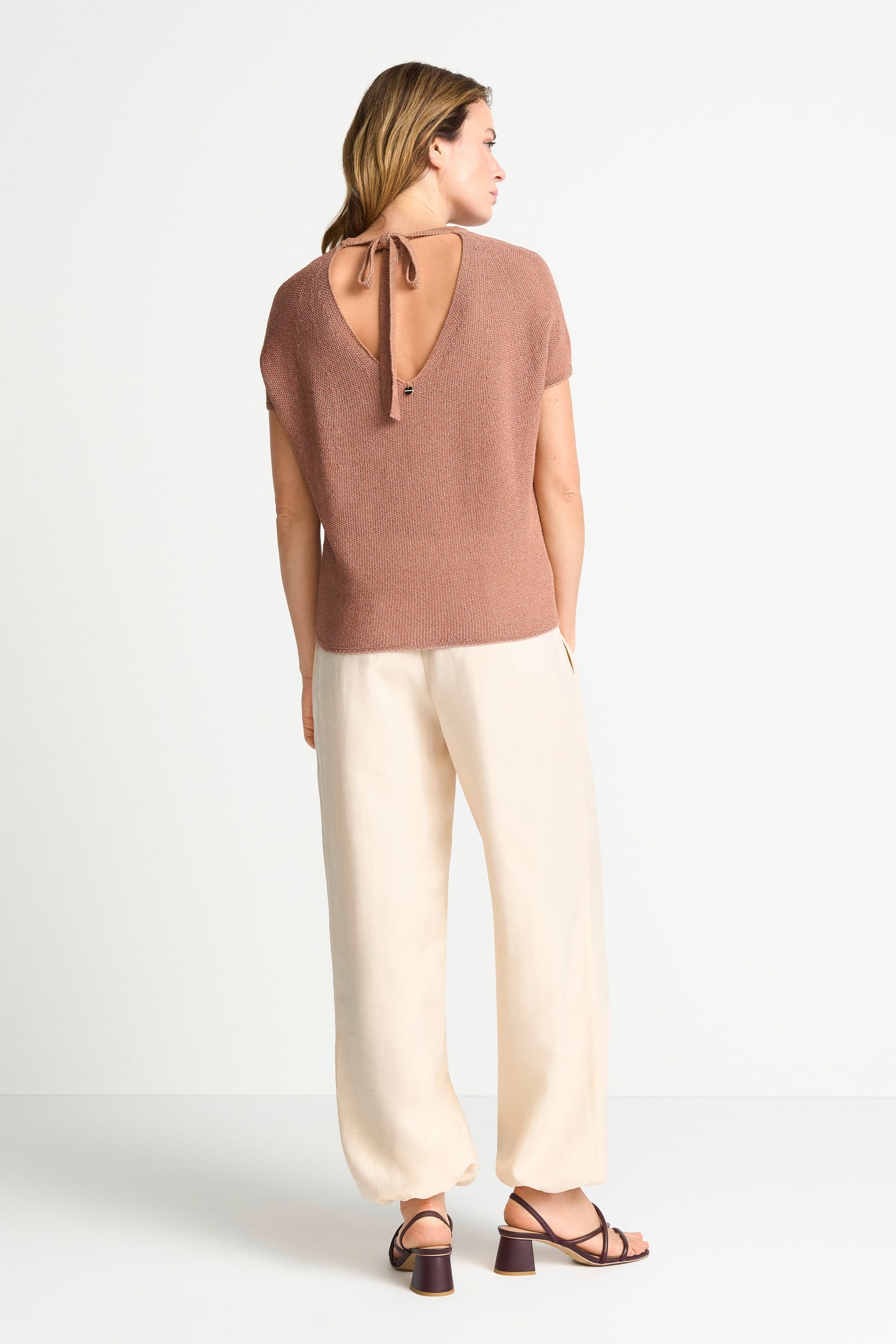 Crew Neck Shiny Yarn