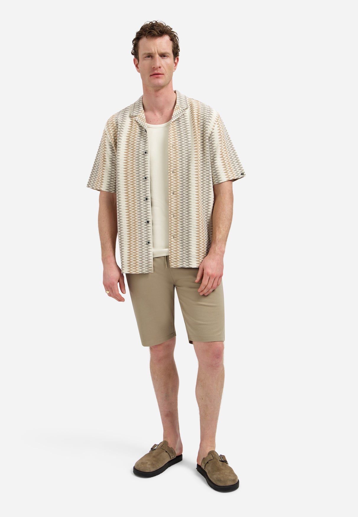 Shirt Short Sleeve Jacquard Fancy ZigZag