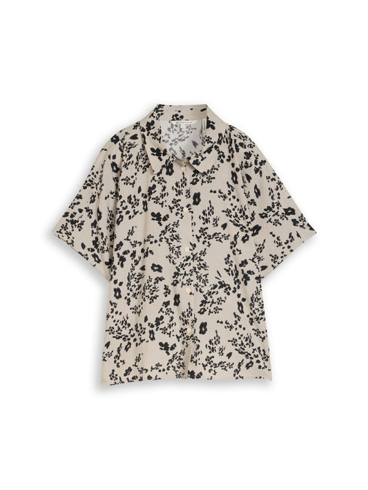 Boxy Fit Bluse mit Leinenanteil
