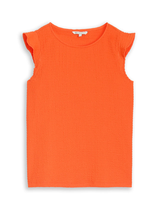 Loose Fit Crinkle Top mit Volants