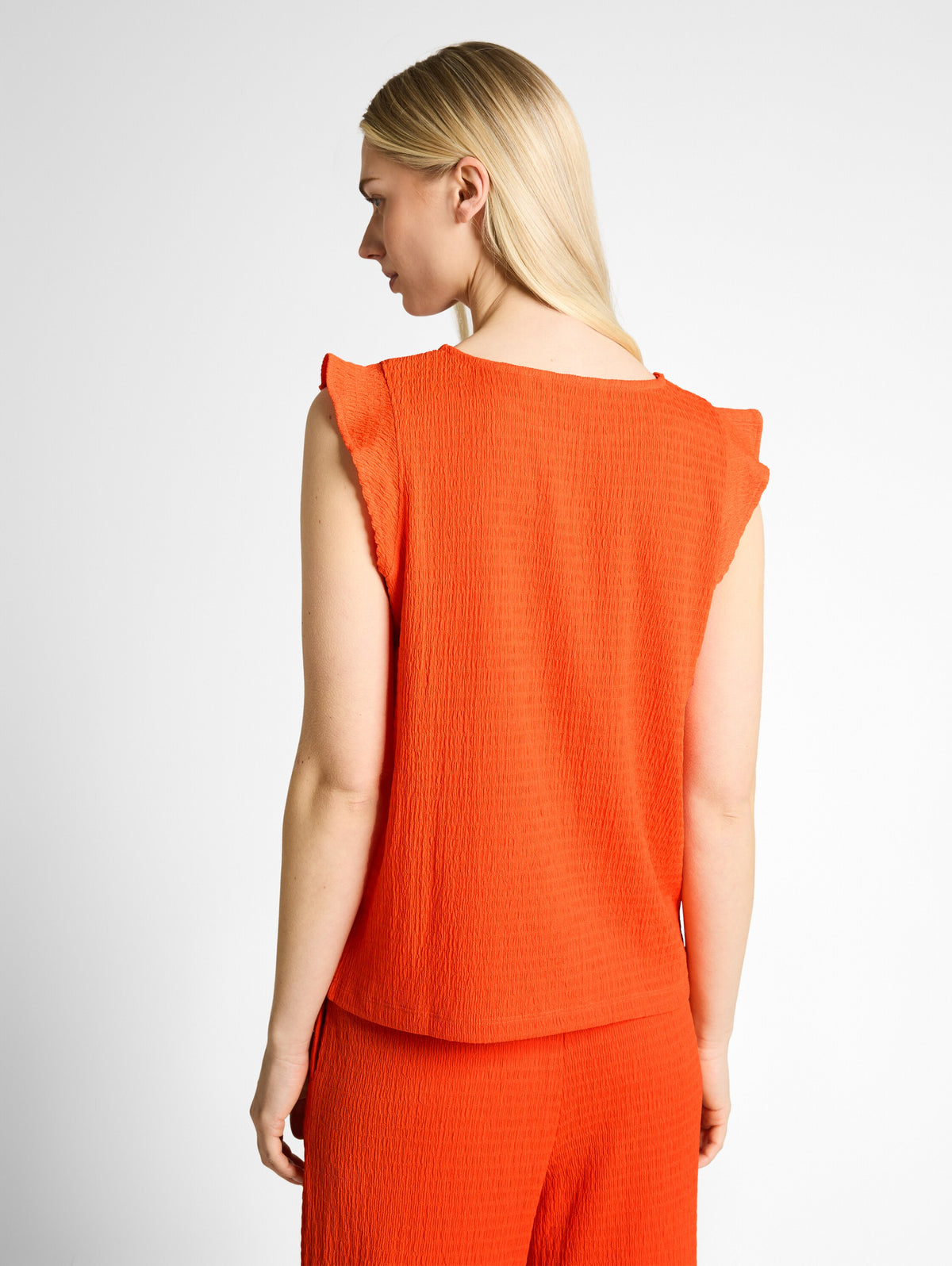Loose Fit Crinkle Top mit Volants