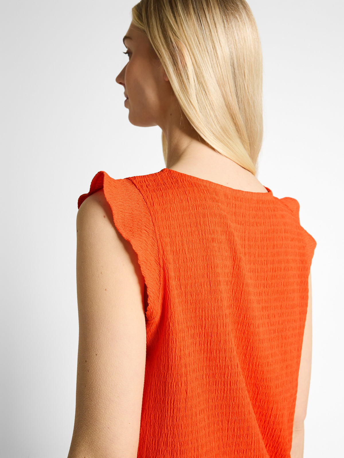 Loose Fit Crinkle Top mit Volants