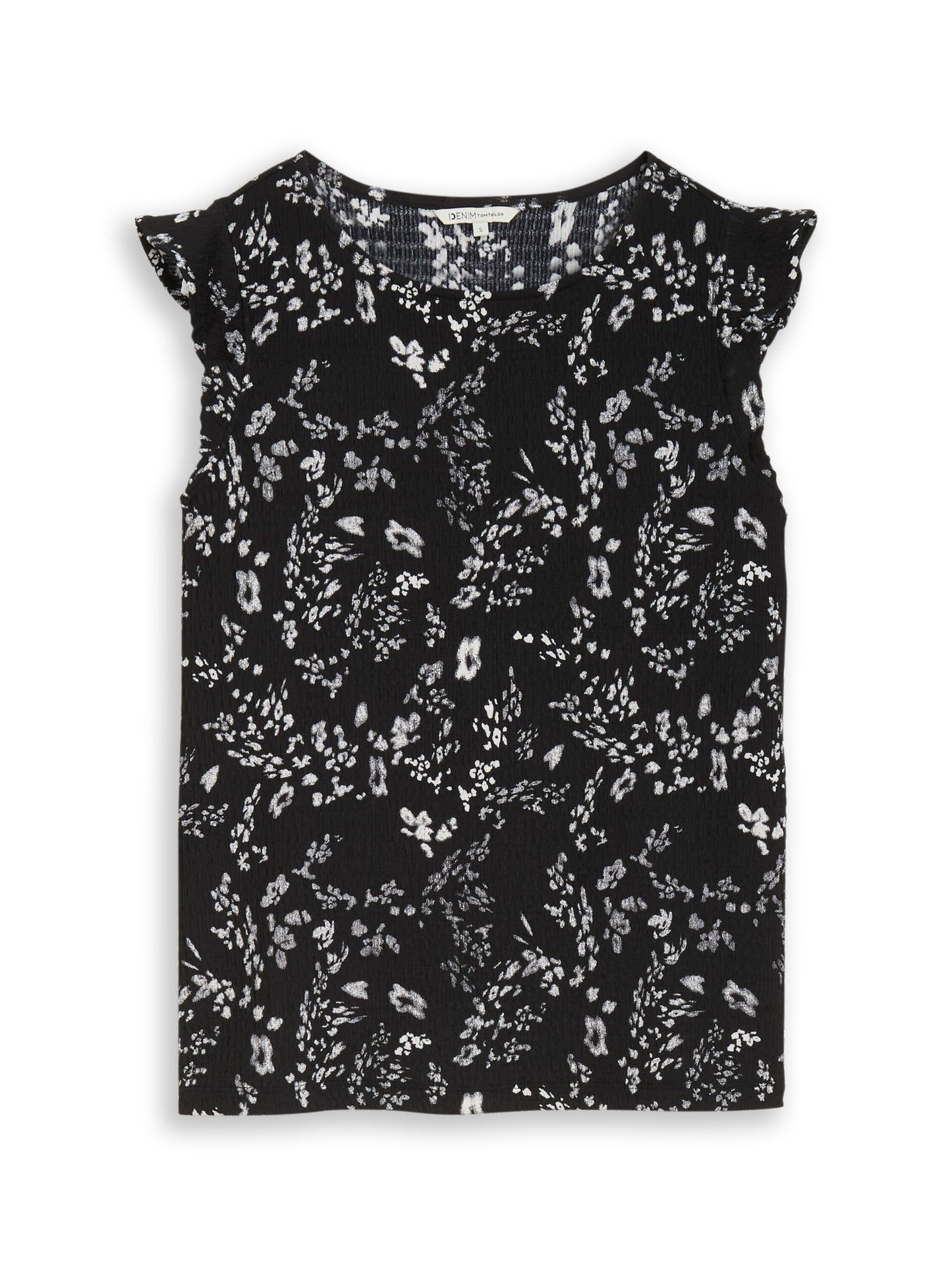 Loose Fit Crinkle Top mit Volants
