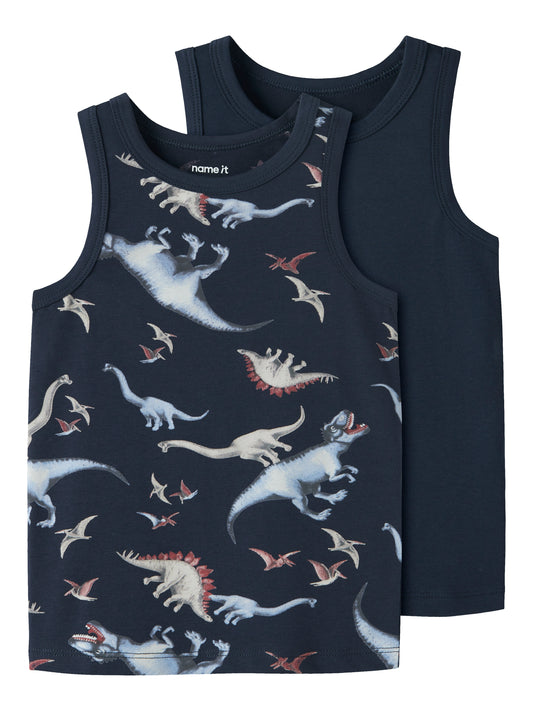 NMMTANK TOP 2P NAVY DINO NOOS
