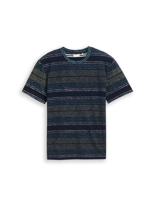 T-Shirt mit Inside-Out Streifenmuster