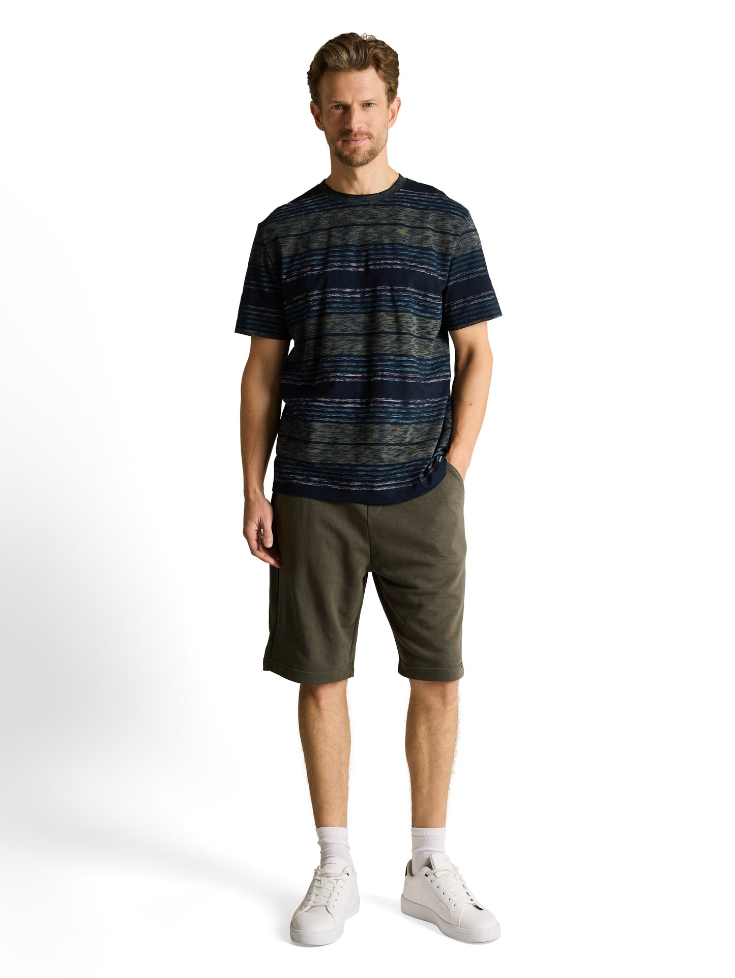 T-Shirt mit Inside-Out Streifenmuster