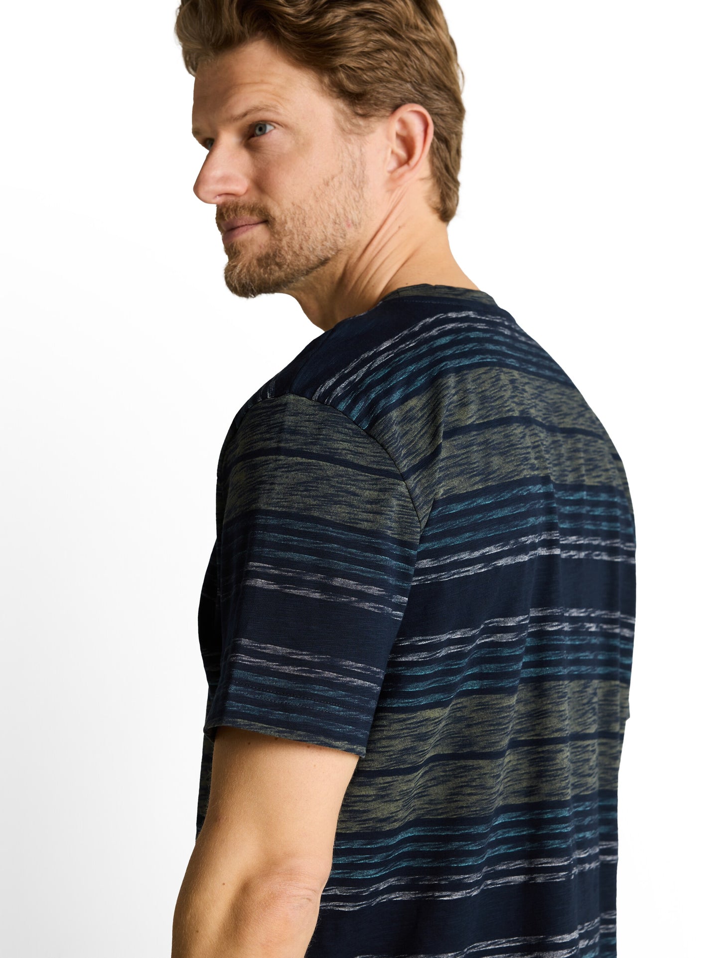 T-Shirt mit Inside-Out Streifenmuster