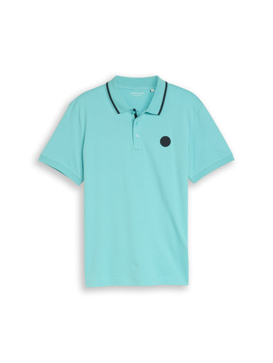 Jersey Poloshirt mit Logo-Badge