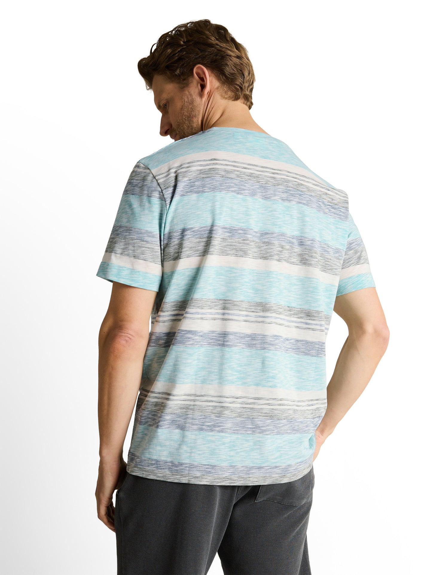 T-Shirt mit Inside-Out Streifenmuster