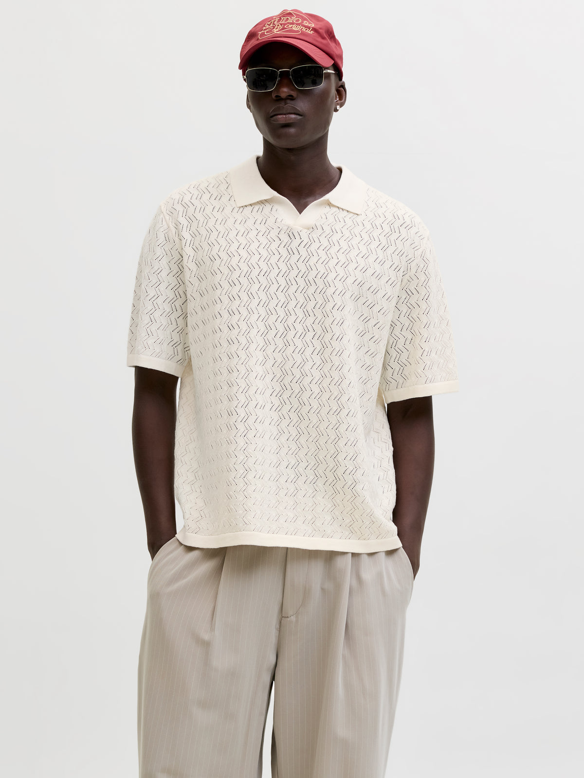 JORTYLER KNIT SS SPLIT NECK POLO SN