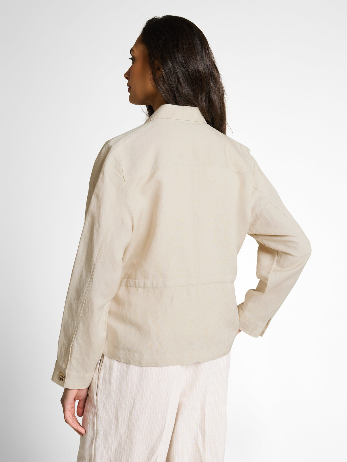 Regular Fit Jacke mit Leinenanteil