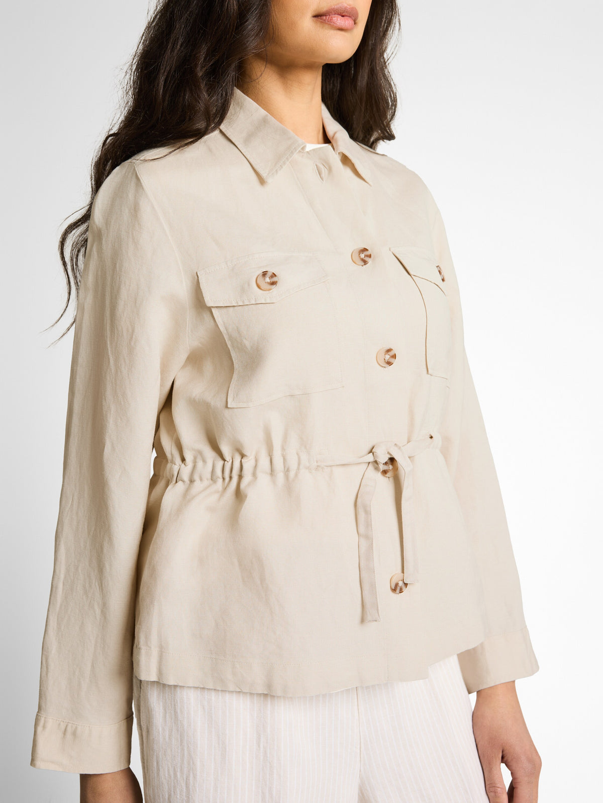 Regular Fit Jacke mit Leinenanteil