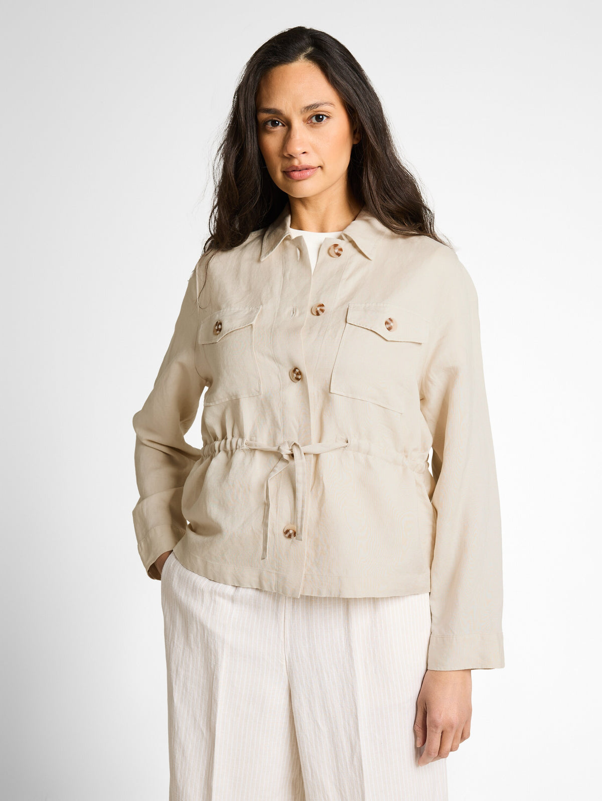 Regular Fit Jacke mit Leinenanteil