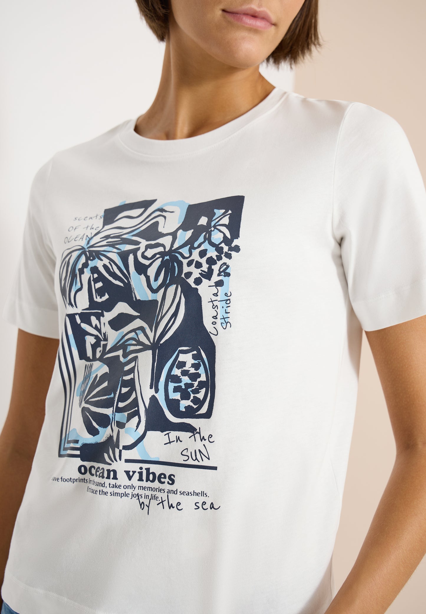 Shirt mit Rundhals und maritimem Print