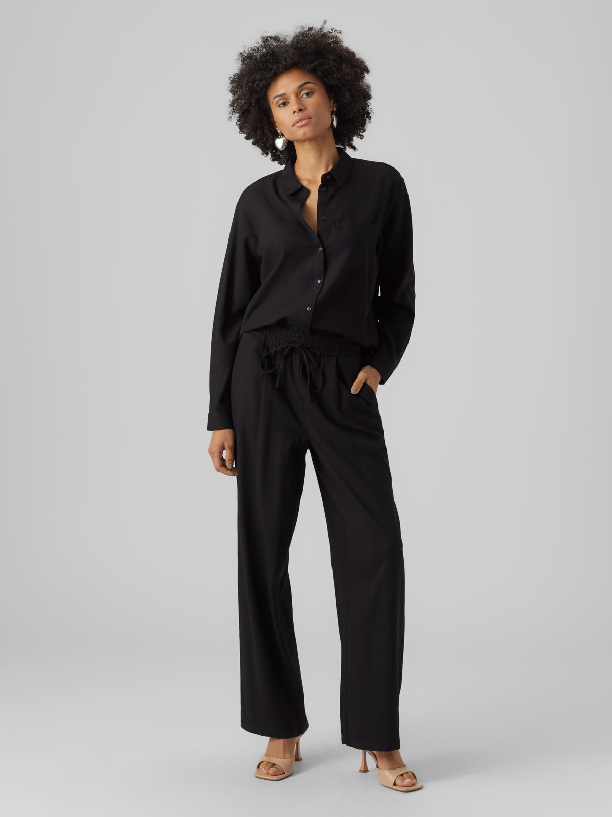 VMJESMILO LIN HW WIDE PANTS WVN NOOS