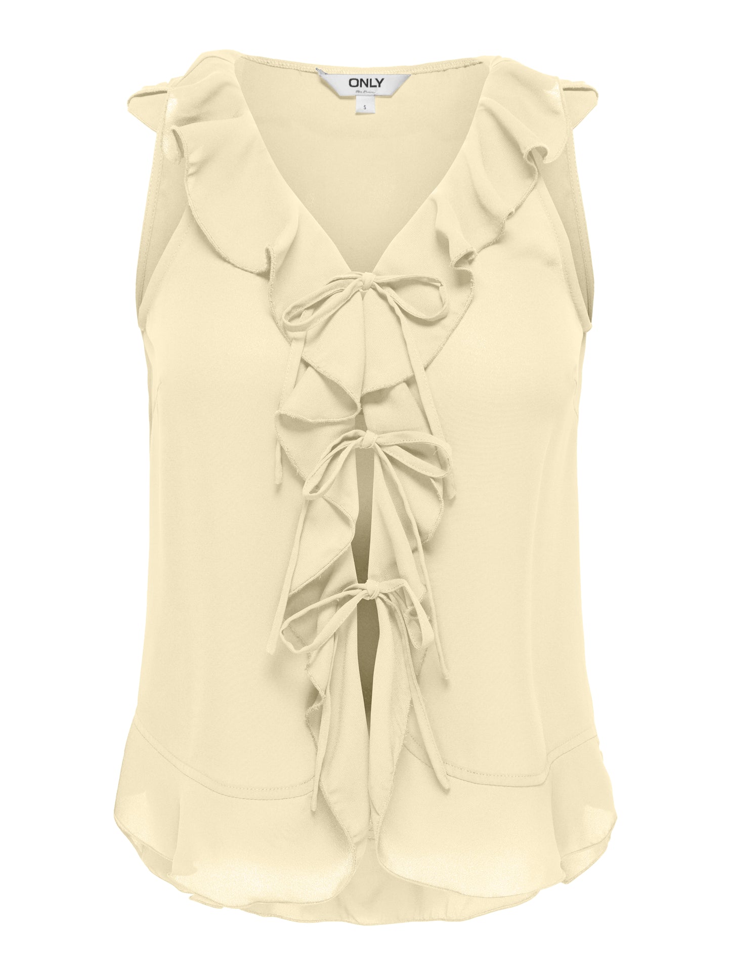 ONLMONET S/L FLOWY V-NECK RUFFLE TOP WVN