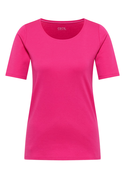 Basic T-Shirt mit Rundhals in Unifarbe