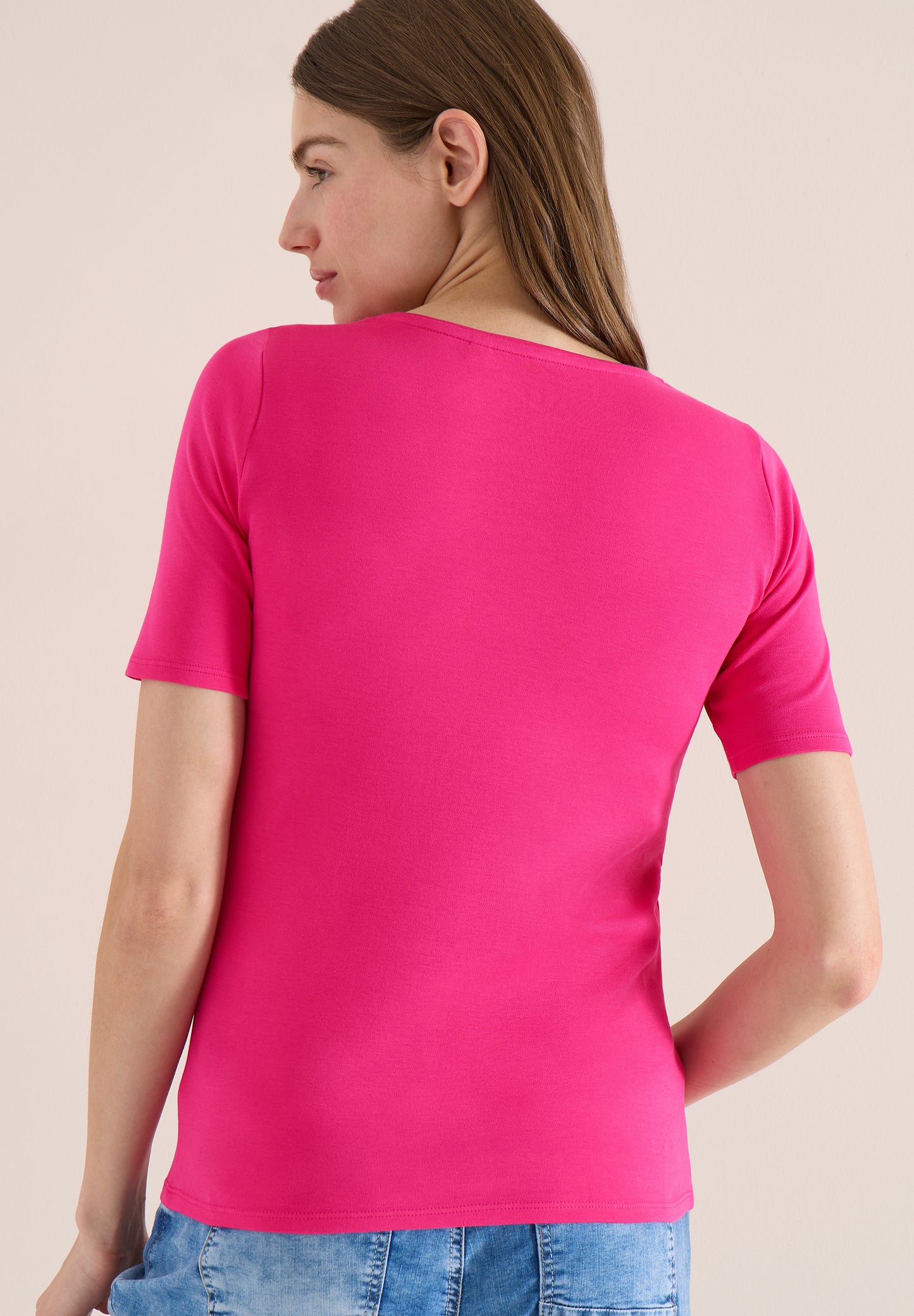 Basic T-Shirt mit Rundhals in Unifarbe