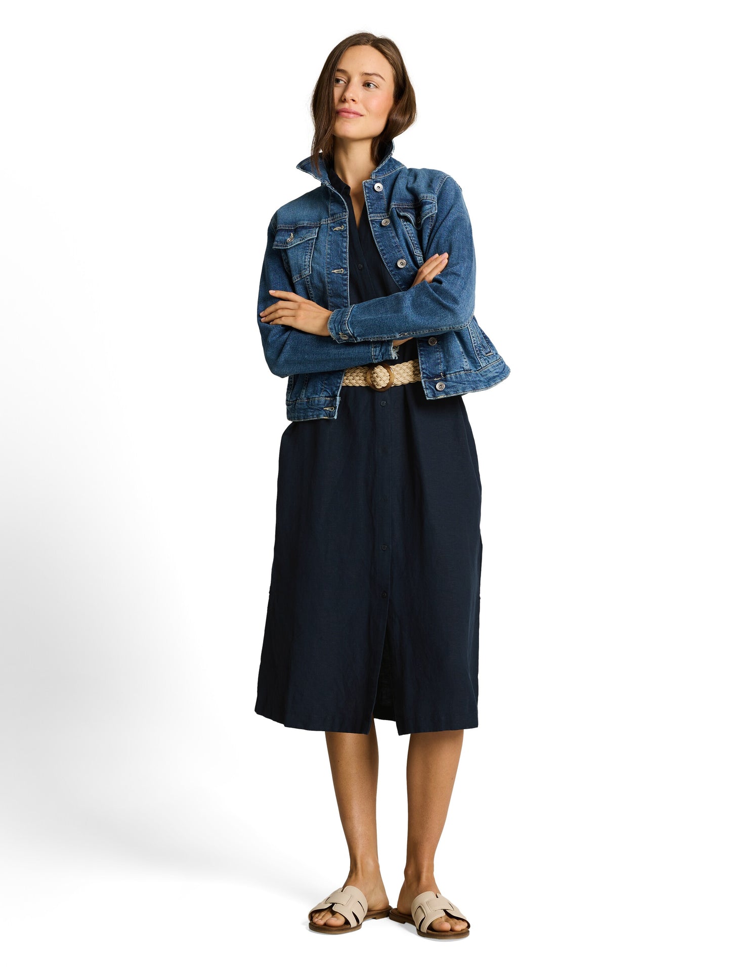 Loose Fit Midi-Kleid mit Gürtel