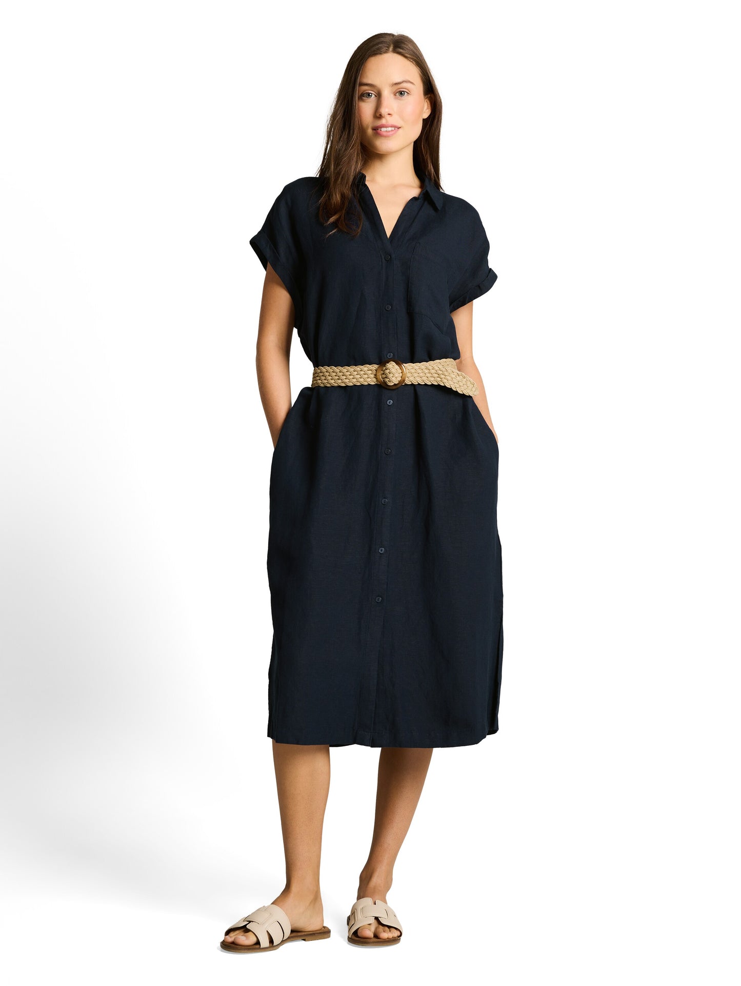 Loose Fit Midi-Kleid mit Gürtel