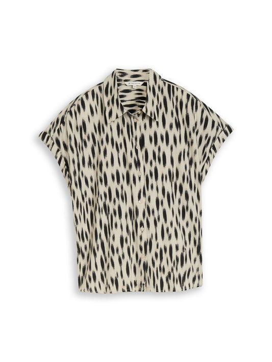 Loose Fit Bluse mit Leinenanteil