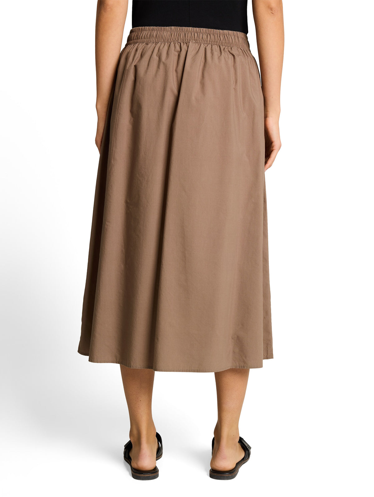High Waist Midi-Rock mit Taschen