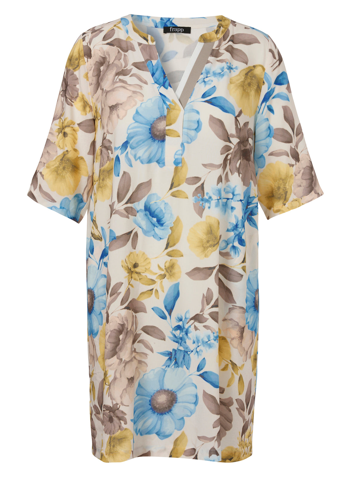 Kleid V-Ausschnitt 3/4 Arm Druck