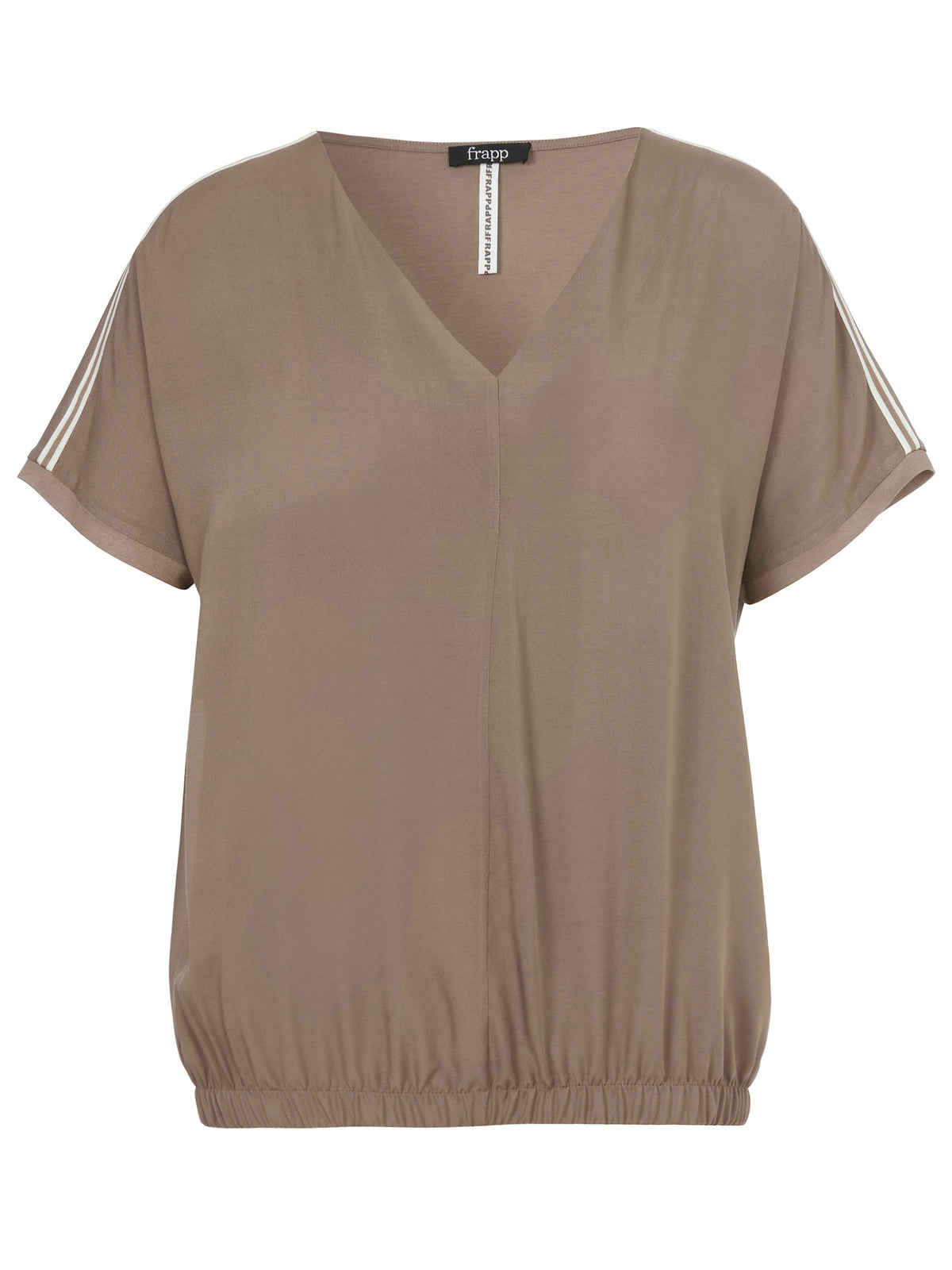 Bluse V-Ausschnitt ohne Arm Materialmix