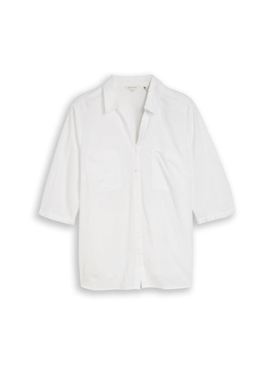 Plus Size - Hemdbluse mit Leinenanteil