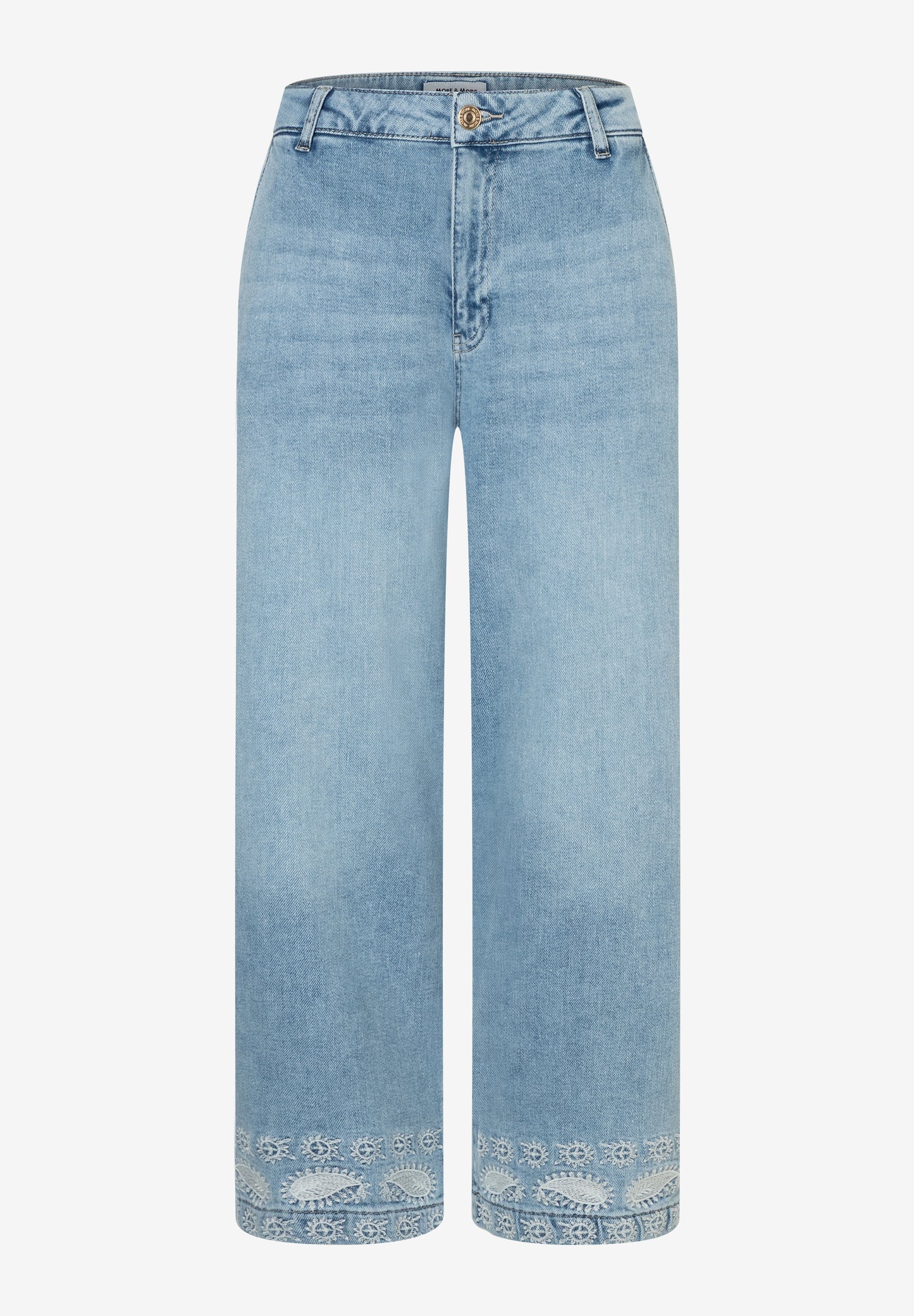 Jeans mit Stickerei am Saum