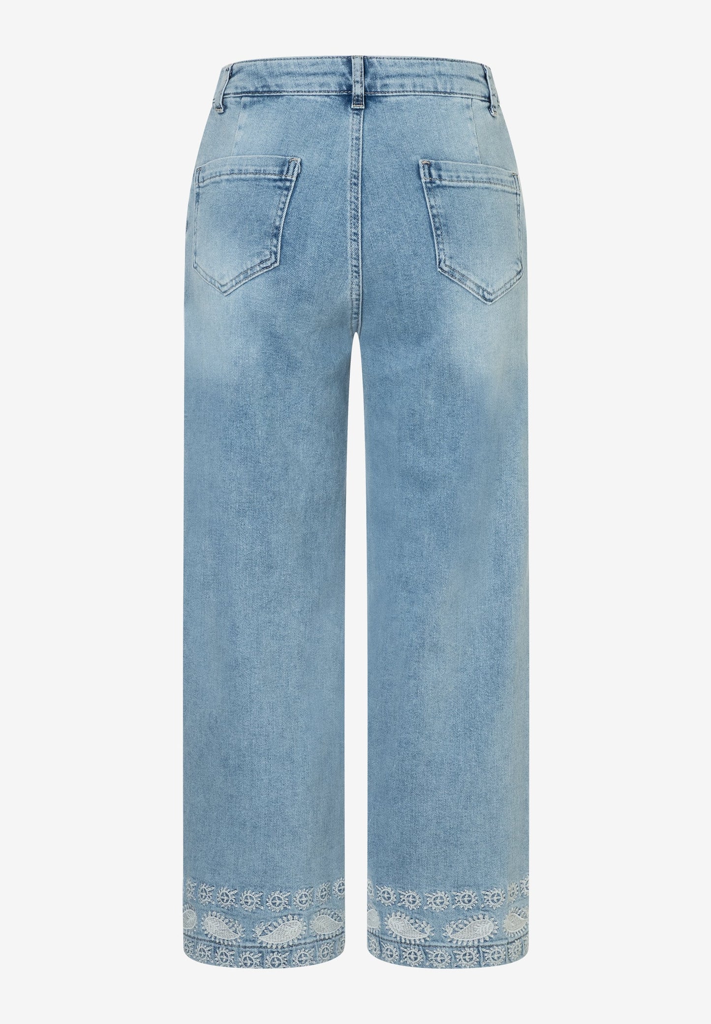 Jeans mit Stickerei am Saum