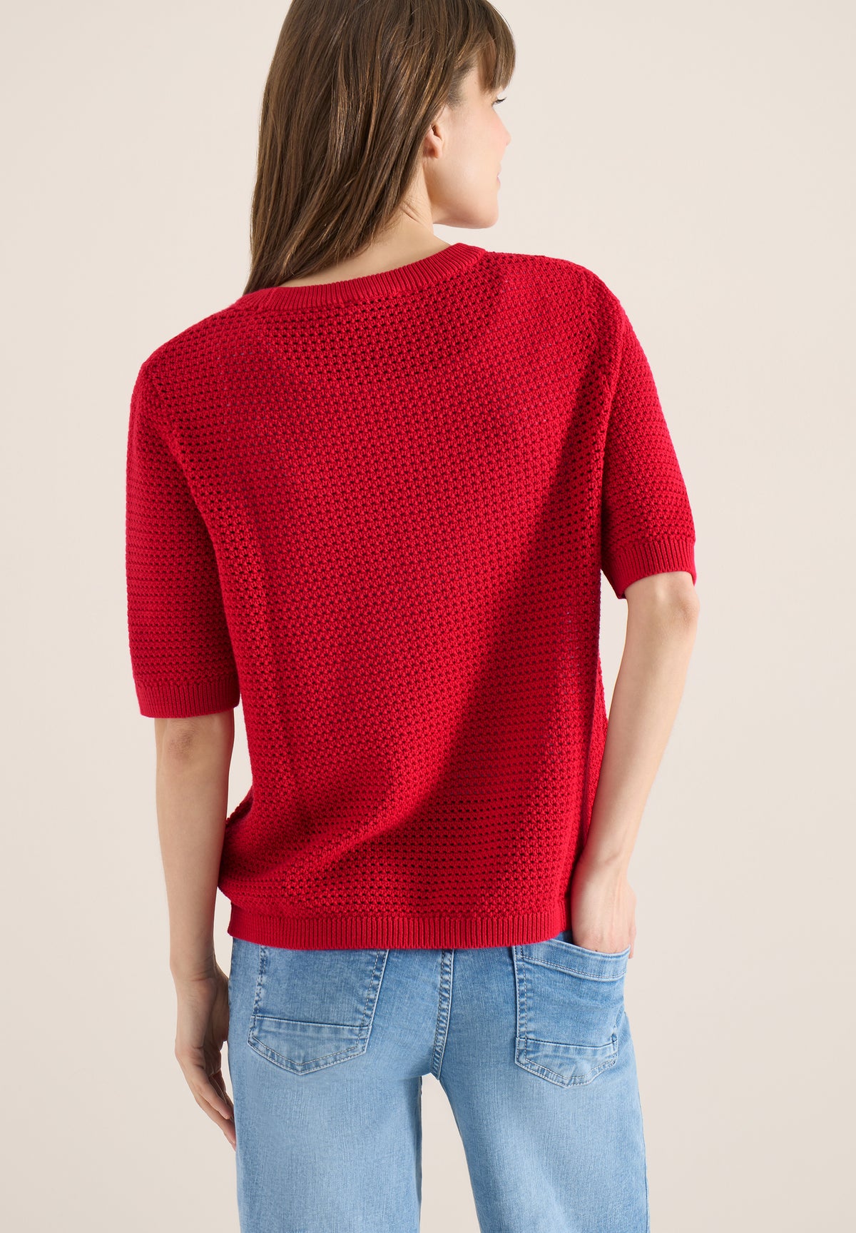 Kurzarm Pullover mit Struktur