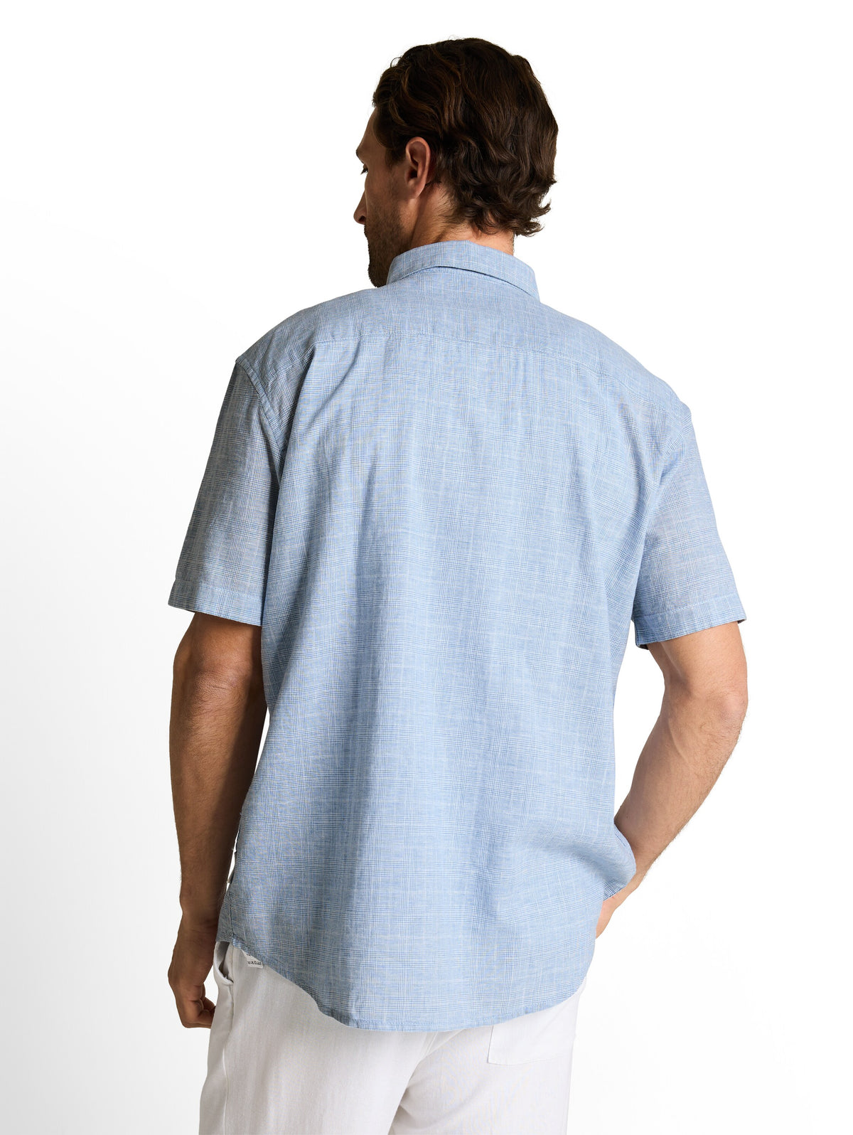 Regular Fit Kurzarmhemd mit Leinenanteil