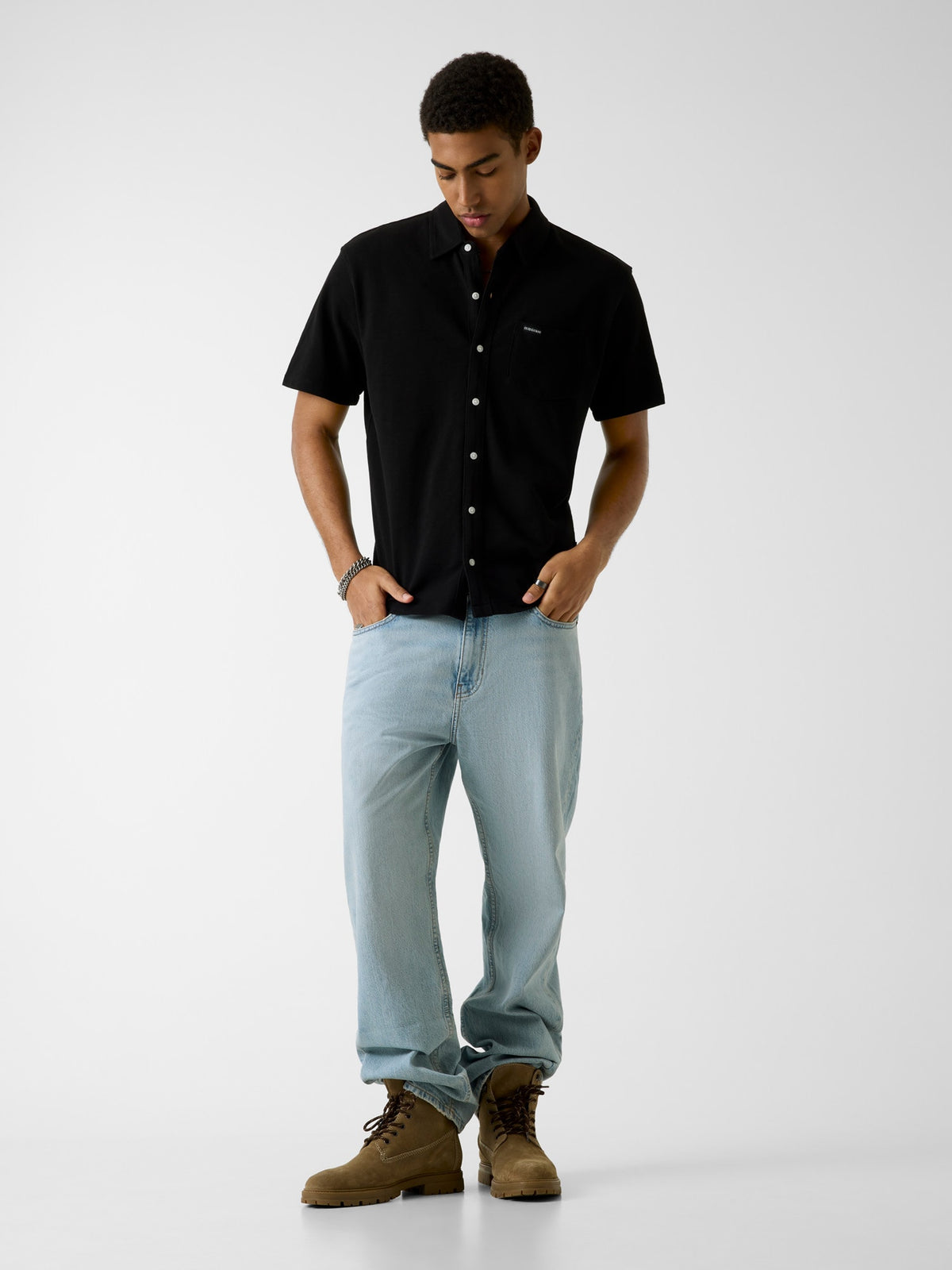 GJ REG FIT SLUB PIQUE SS SHIRT