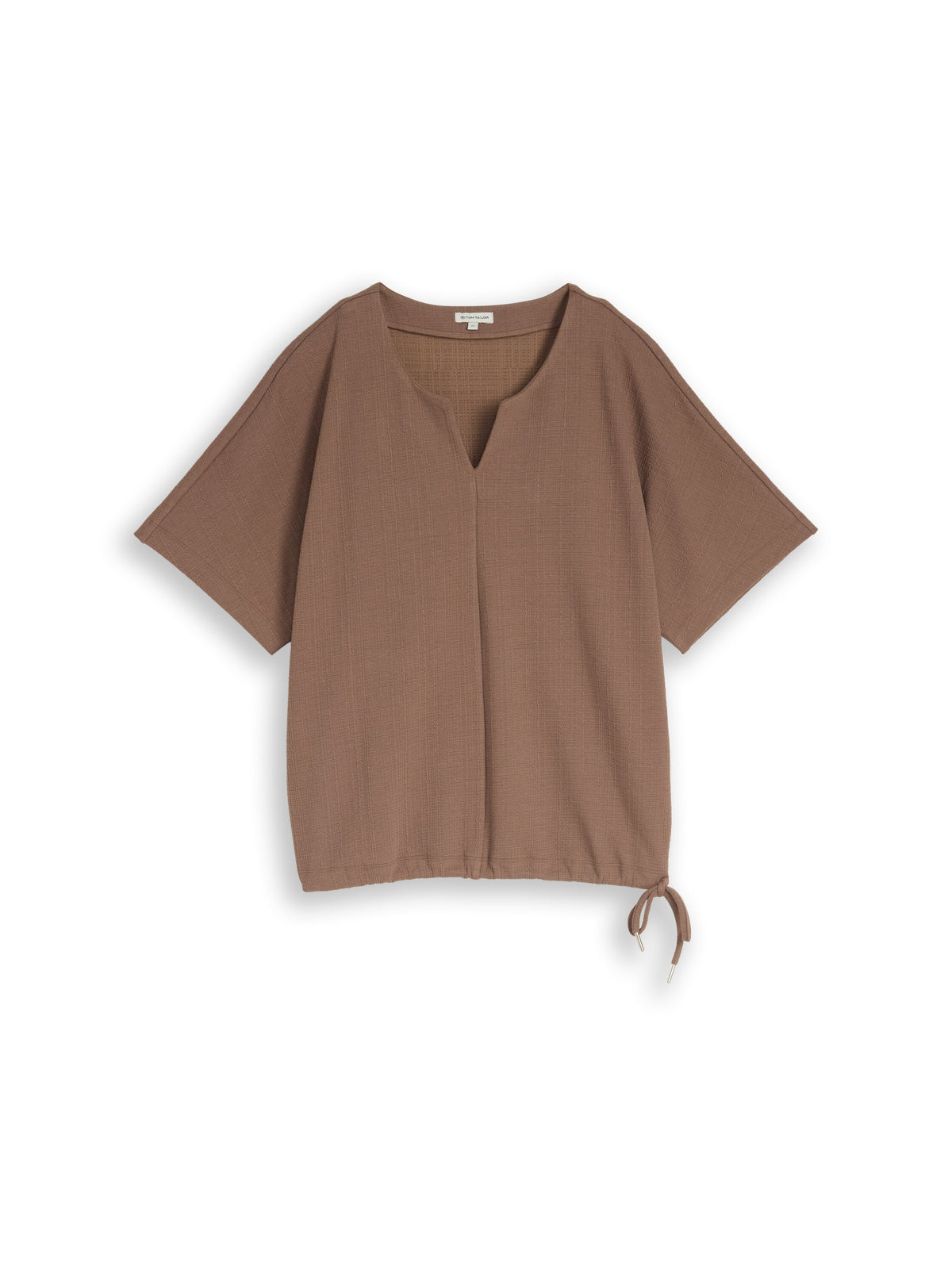 Jacquard Sweatshirt mit V-Ausschnitt