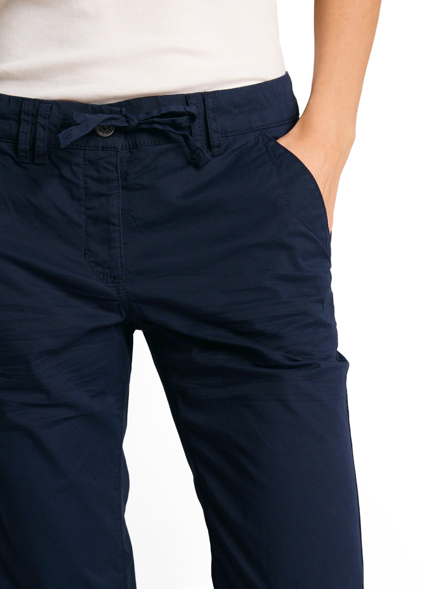 Tapered Relaxed Capri Hose mit Kordelzug