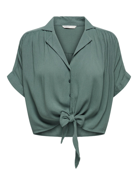 ONLPAULA LIFE S/S TIE SHIRT WVN NOOS
